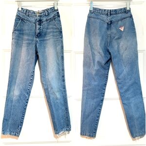 Vintage Palmetto Womens 5 High Waist Tapered Jean Darted 80s Retro 25x28